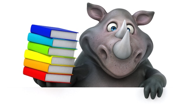 Rhinocéros amusant - Illustration 3D