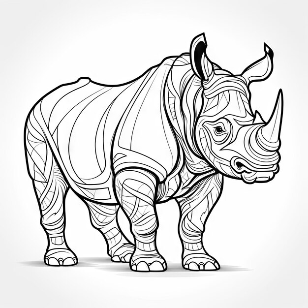 Photo des rhinocéros à colorier