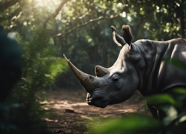 Photo un rhinocéros indien