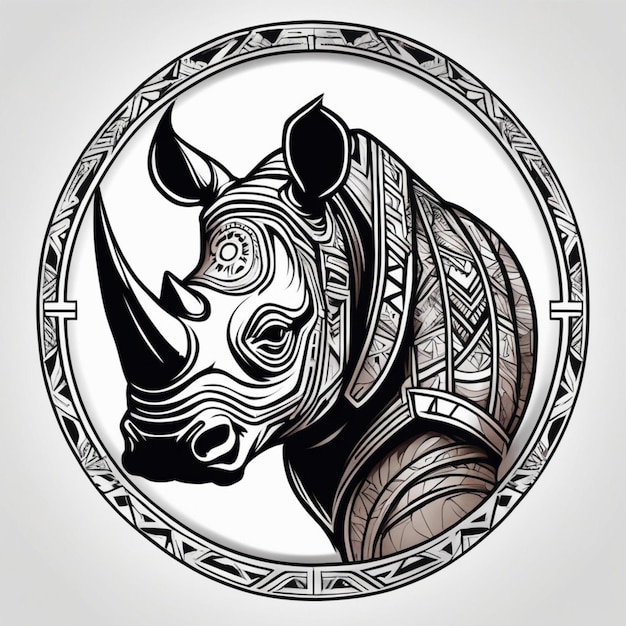 Rhinocéros tribal sacré, une icône de résilience et de puissance