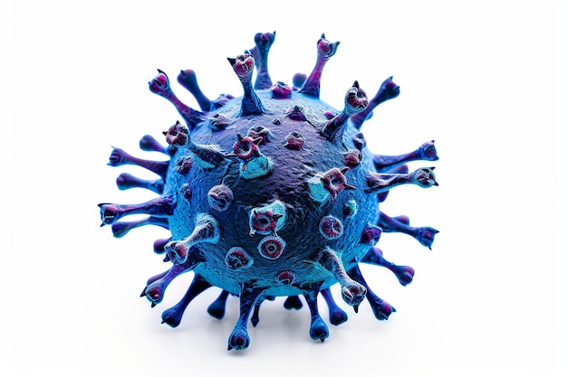 Rhinovirus Le rhume sur fond blanc