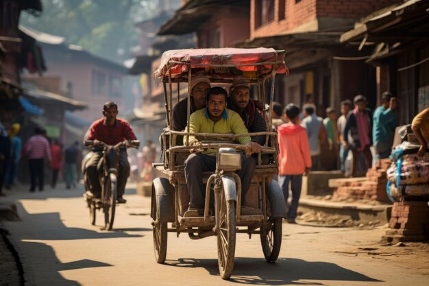 Photo le rickshaw népalais