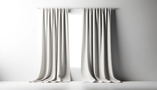 Photo des rideaux sur fond blanc intérieur moderne minimalisme