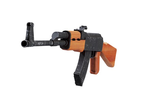 Photo rifle d'assaut militaire futuriste à basse poly 3d