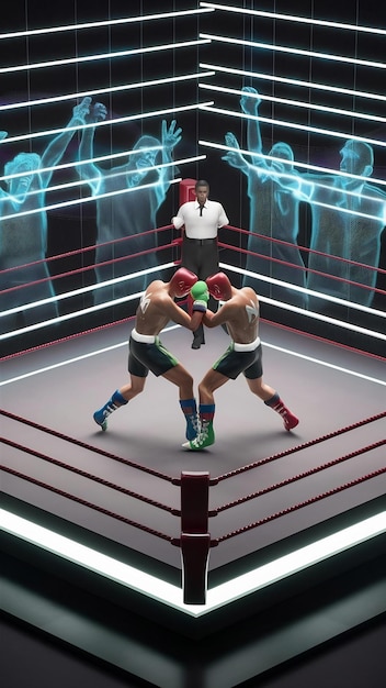 Le ring de boxe 3D