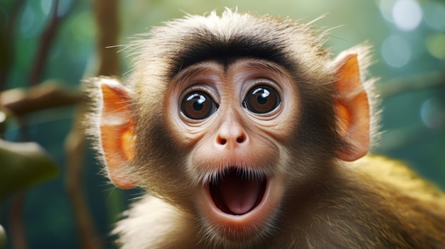 Photo le rire captivant du singe en résolution réaliste de 8k