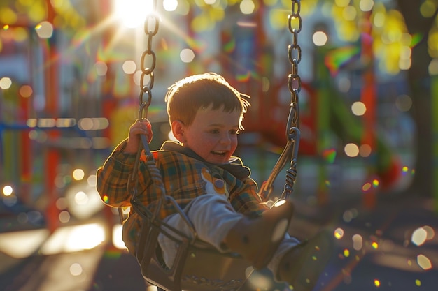 Le rire d'un enfant sur une balançoire