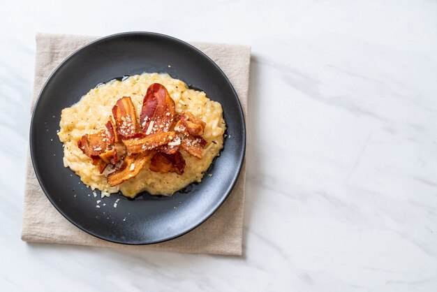 risotto au bacon croustillant