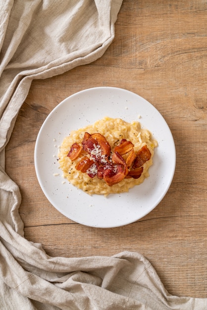 risotto au bacon croustillant