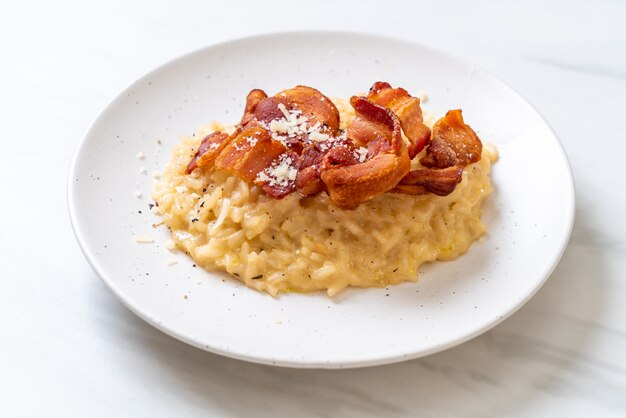 risotto au bacon croustillant