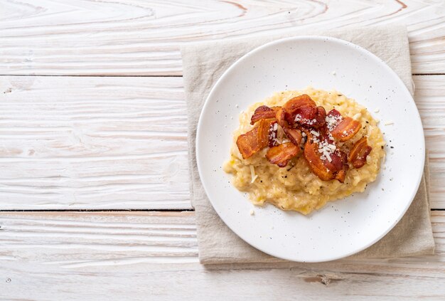 risotto au bacon croustillant