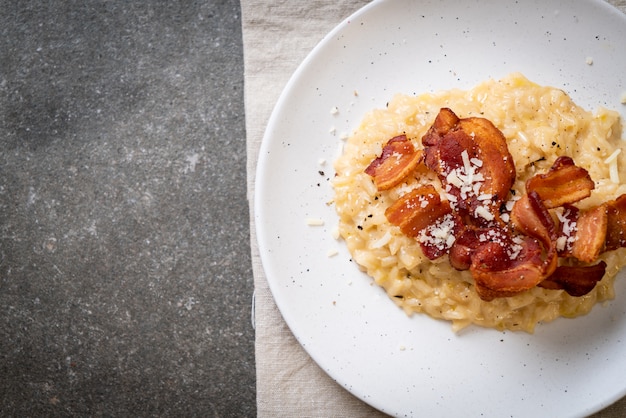 risotto au bacon croustillant