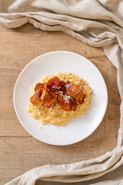 risotto au bacon croustillant