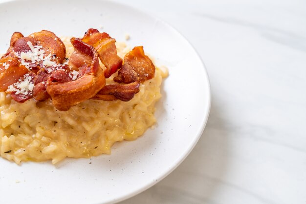 risotto au bacon croustillant