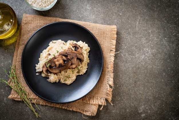 Risotto aux champignons et au fromage