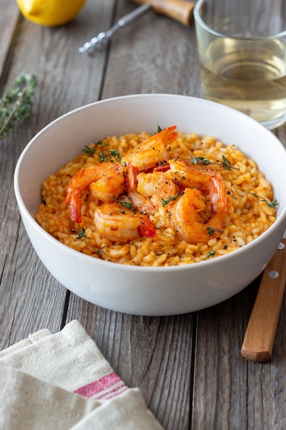 Risotto aux crevettes tomates et thym Cuisine italienne