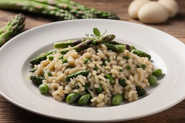 Risotto avec des haricots d'asperges