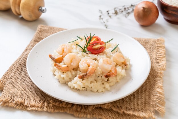 Risotto italien aux crevettes