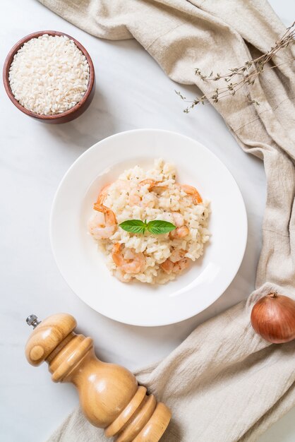 Risotto italien aux crevettes