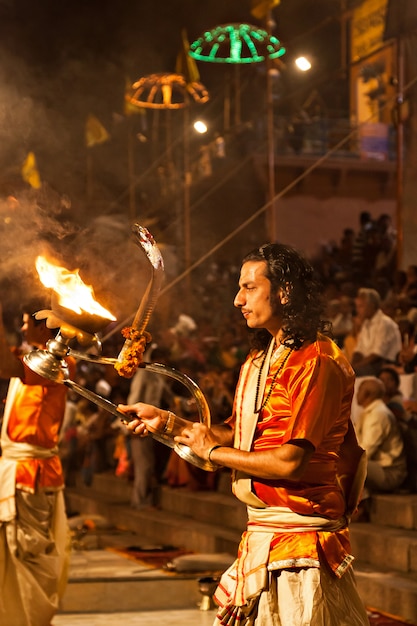 Rituel Ganga Aarti à Varanasi