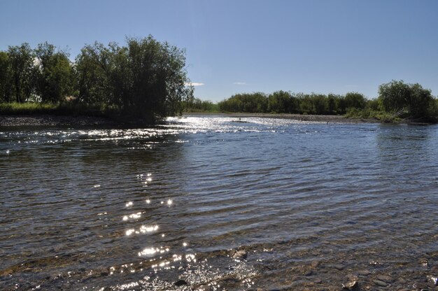 Rivage de galets au nord de l'Oural