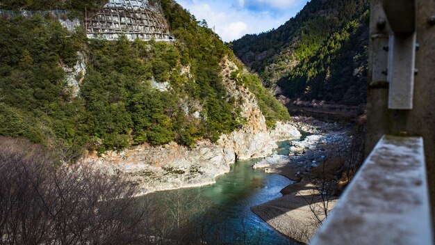 Une rivière au milieu des montagnes