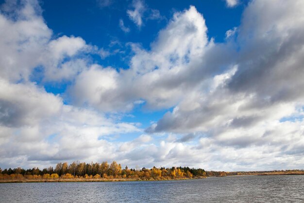 La rivière et l'automne de la forêt