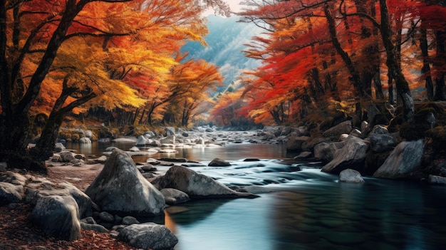 Une rivière à l'automne