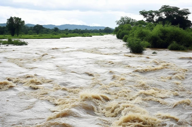 Photo une rivière avec beaucoup d'eau