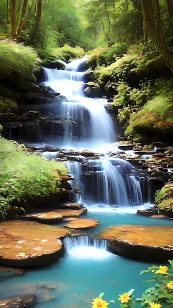 Rivière dans la forêt, contexte du paysage naturel