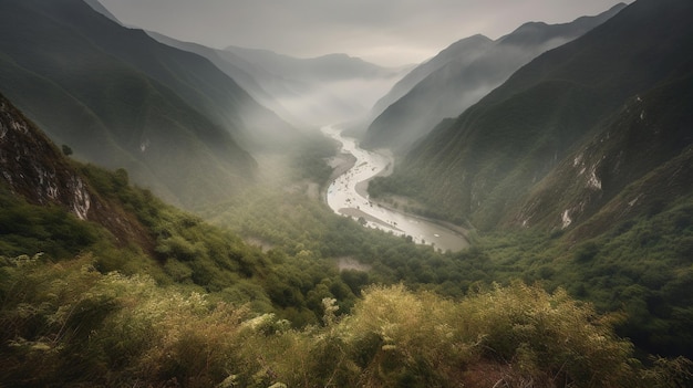 Une rivière dans les montagnes de Chine