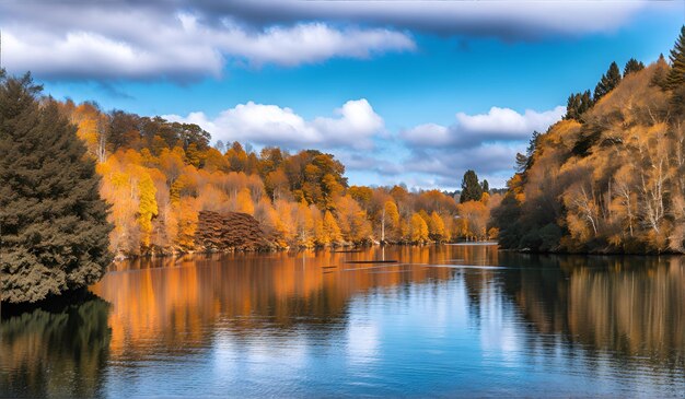 rivière qui coule à travers les arbres