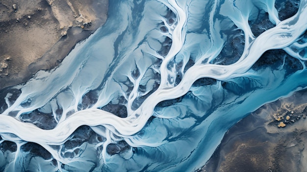 une rivière qui coule à travers un désert