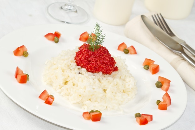 riz au caviar rouge