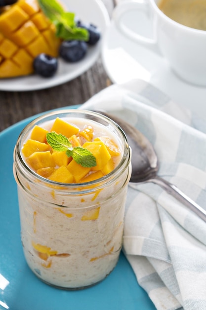 Riz au lait coco mangue