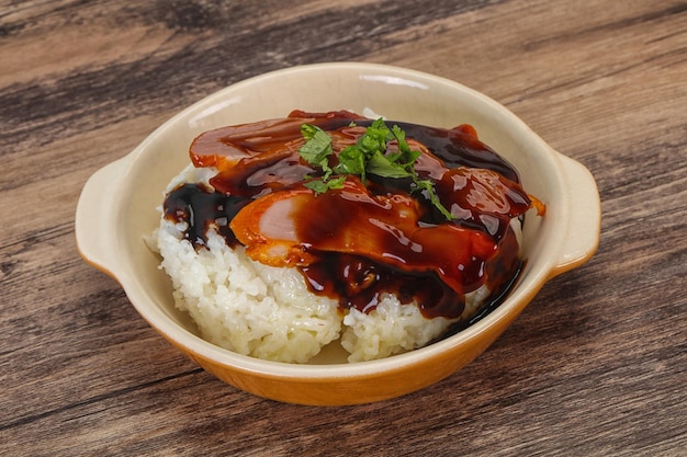 Riz au magret de canard sauce Unagi