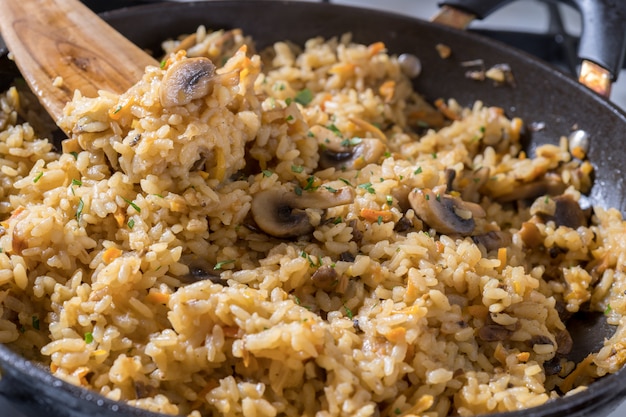 Riz aux champignons et carotte