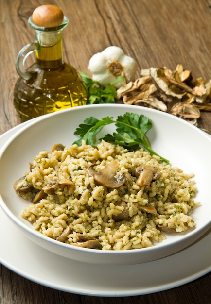 Riz aux champignons