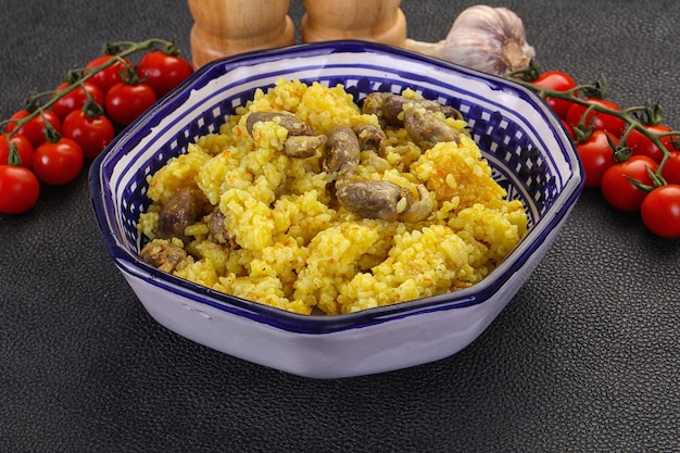 Riz aux coeurs de poulet