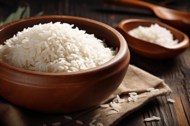 Le riz biologique, la nourriture asiatique, le blanc, le régime alimentaire sain, les céréales, le végétarien, l'IA générative.