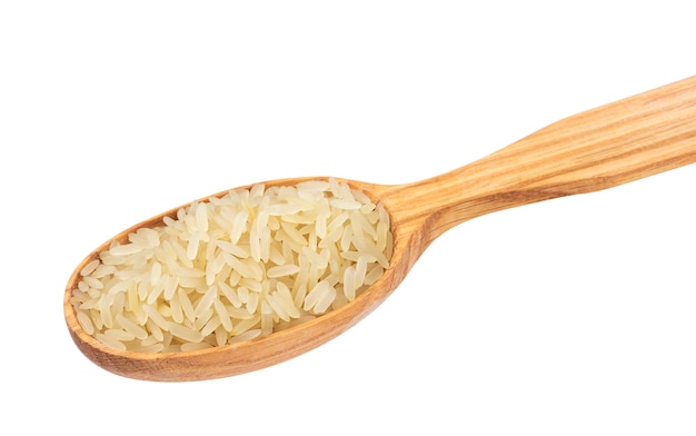 Riz étuvé à la cuillère sur blanc