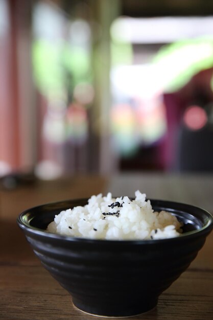 Riz avec fond de bois