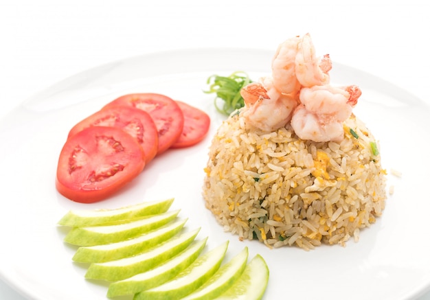 riz frit avec des crevettes