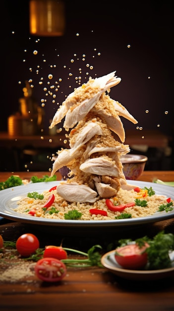 Le riz de poulet hainan est un plat de poulet poché et de riz assaisonné