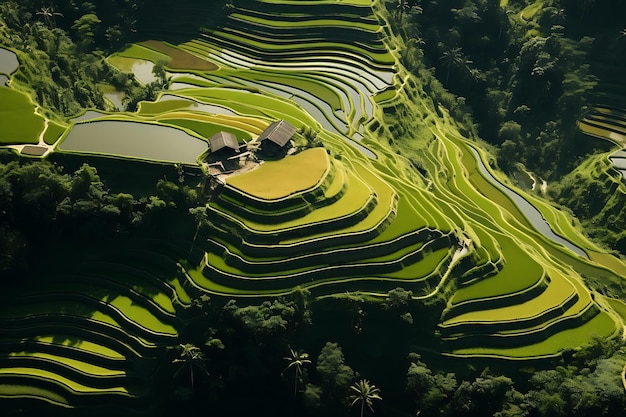 Des rizières en terrasses sur l'île de Bali, en Indonésie