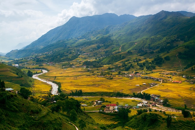 Les rizières en terrasses de Mu Cang Chai, YenBai, Vietnam