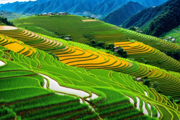 Les rizières en terrasses de sapa, vietnam