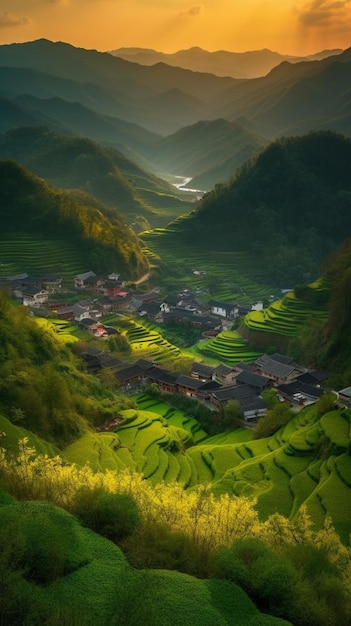 Les rizières en terrasses de sapa, vietnam