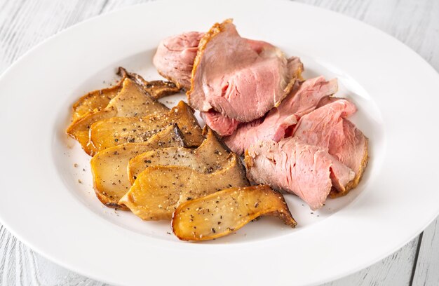 Roast beef avec des champignons