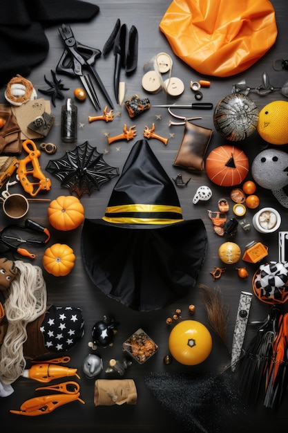 Robe et accessoires de costume d'Halloween créés avec la technologie d'IA générative